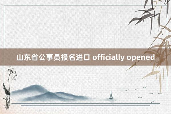 山东省公事员报名进口 officially opened